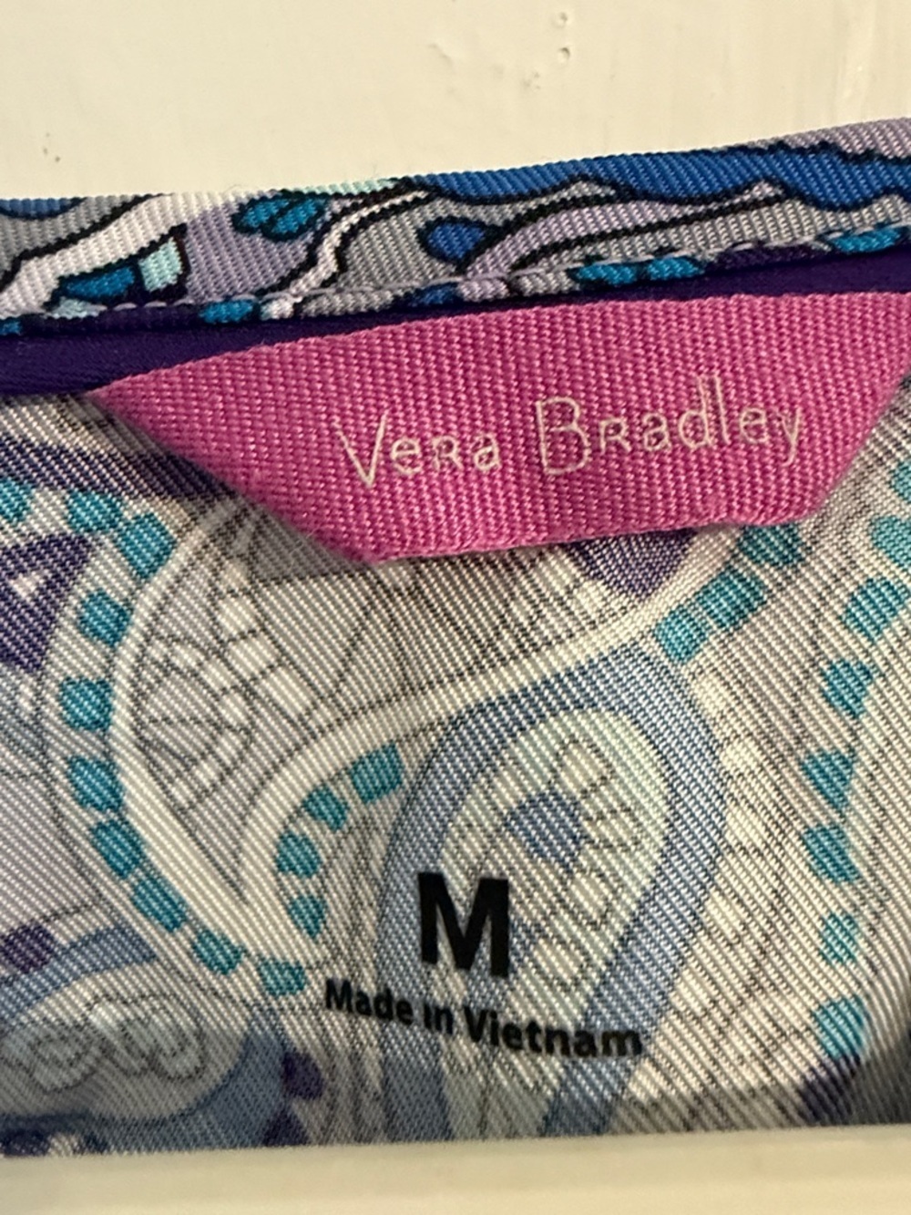 Vera Bradley Pink Label Paisley Top in Lavender, Blue & Teal Scrub Top - Picture 2 of 8